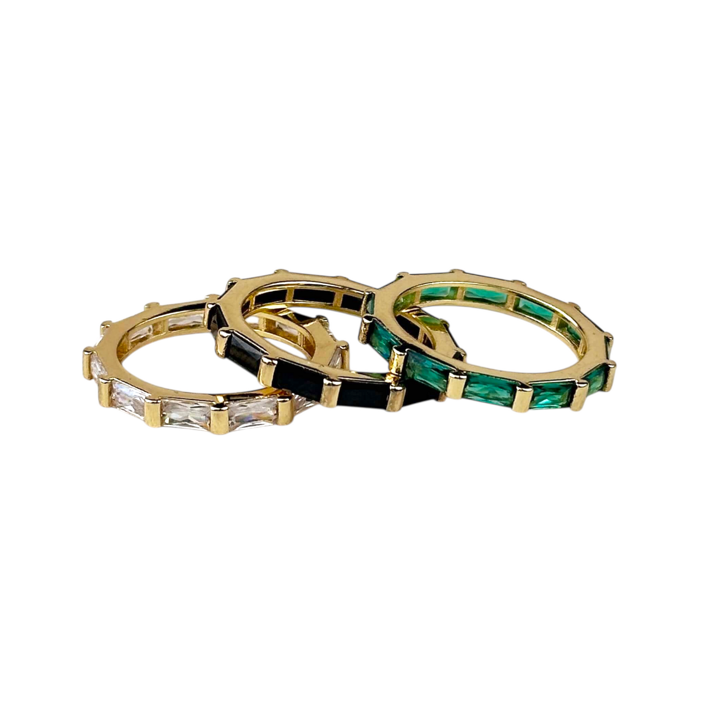 Baguette CZ Eternity Band 18k Gold Filled Ring