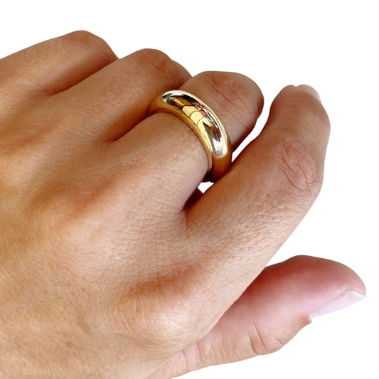 Bold Rounded Band 18k Gold Filled Ring