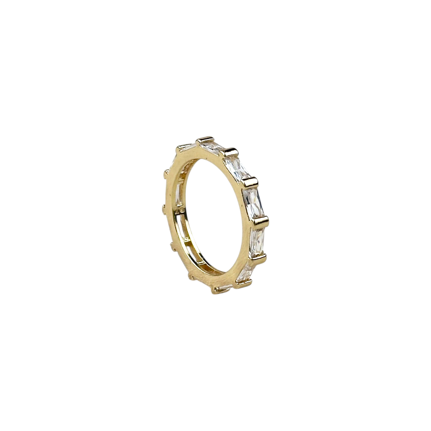 Baguette CZ Eternity Band 18k Gold Filled Ring