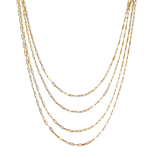 Short Link Paperclip Chain 18k Gold Filled Necklace