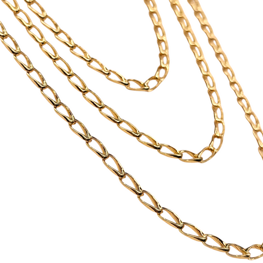 Twist Figaro Chain 18k Gold Filled Necklace
