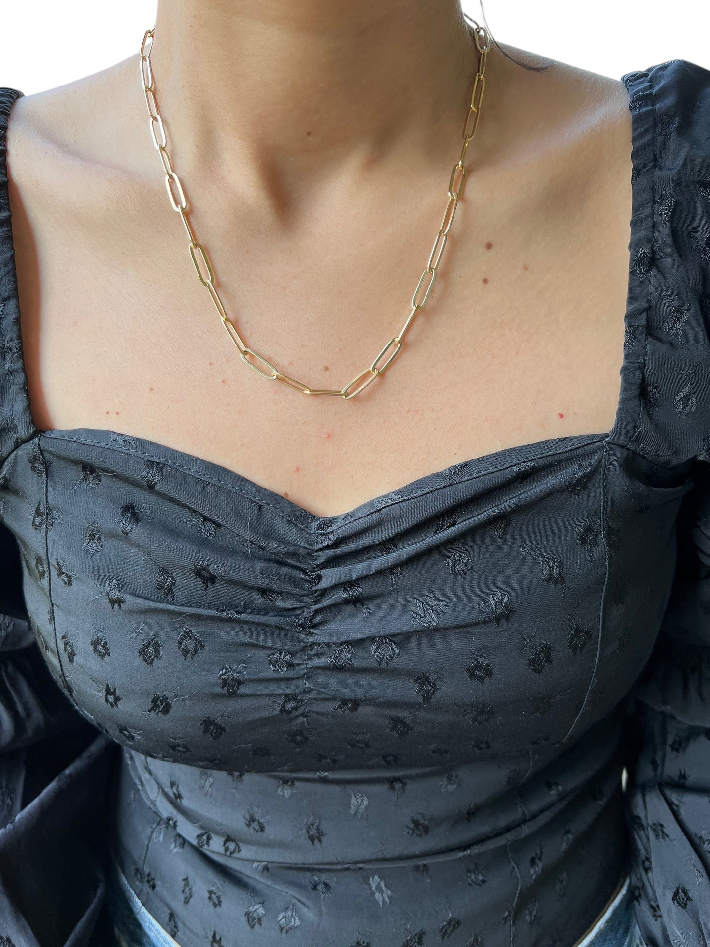 4.5mm Classic Paperclip Link Chain 18k Gold Filled Necklace