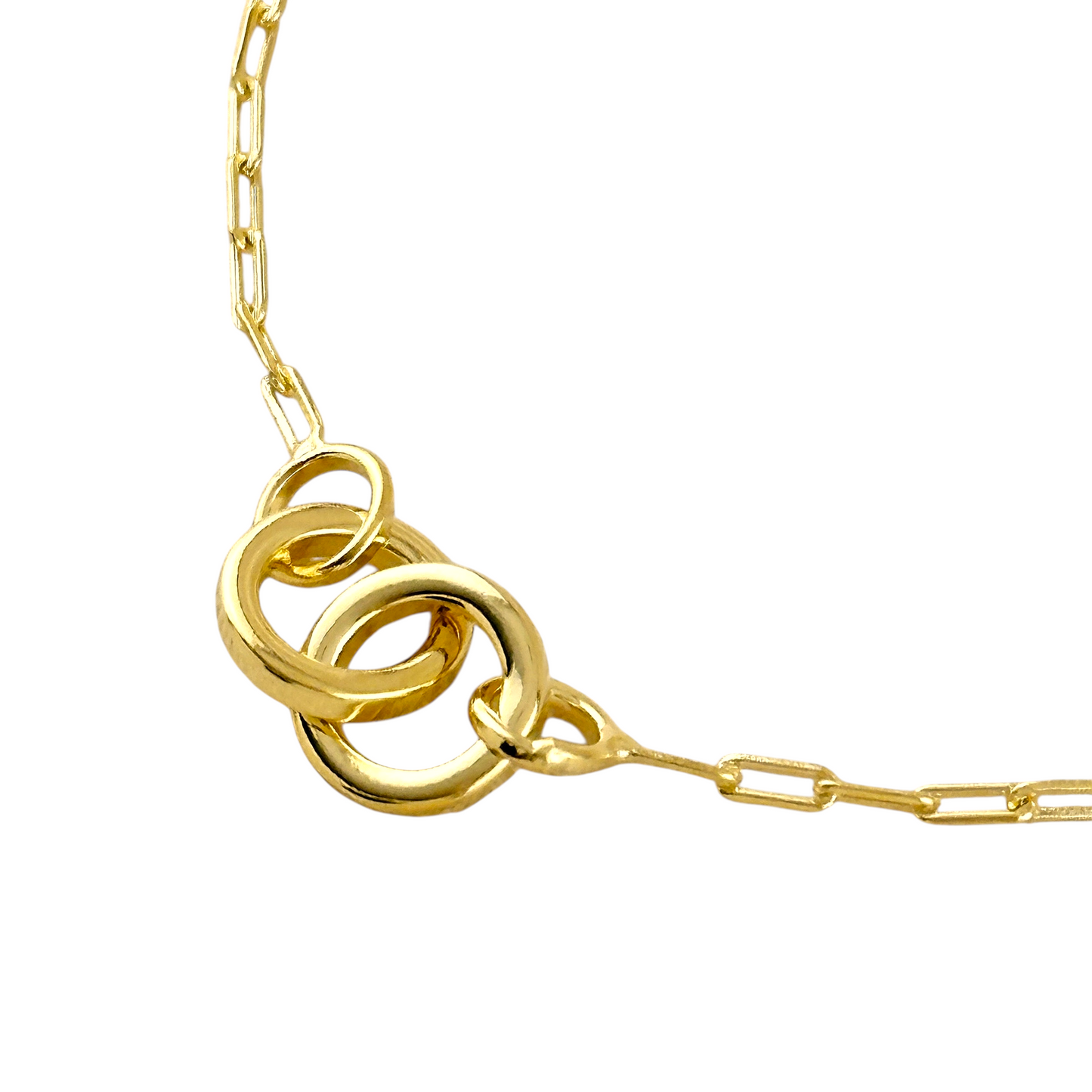 Interlocking Circles 18k Gold Filled Necklace