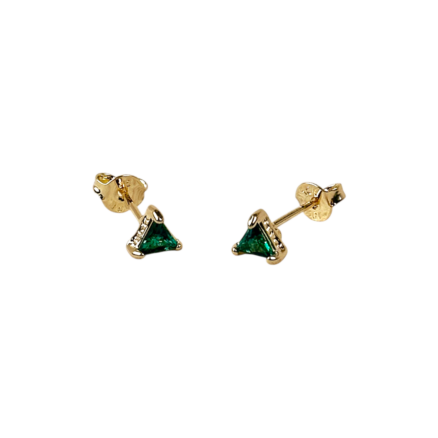 5mm CZ Triangle Stud 18K Gold Filled Earrings