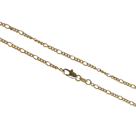 2mm Rounded Figaro Link Chain 18k Gold Filled Necklace