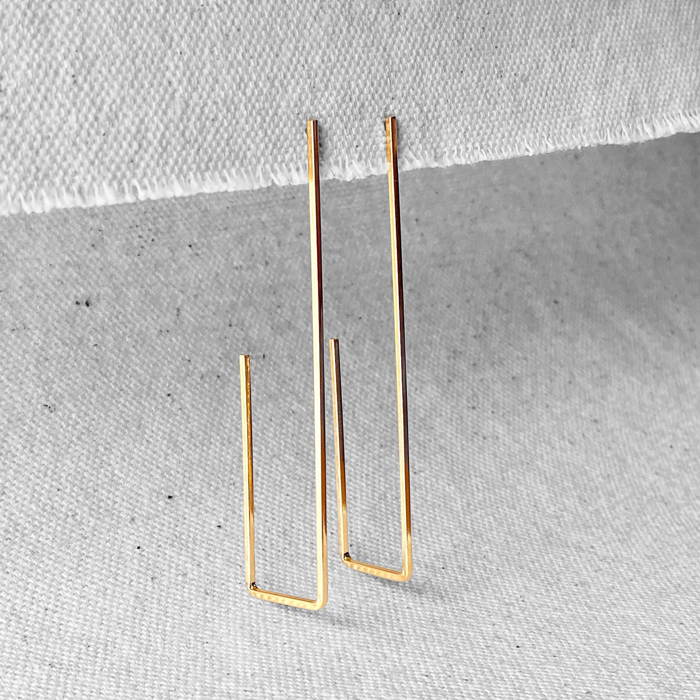 63mm Rectangular Open Hoop 18k Gold Filled Earrings