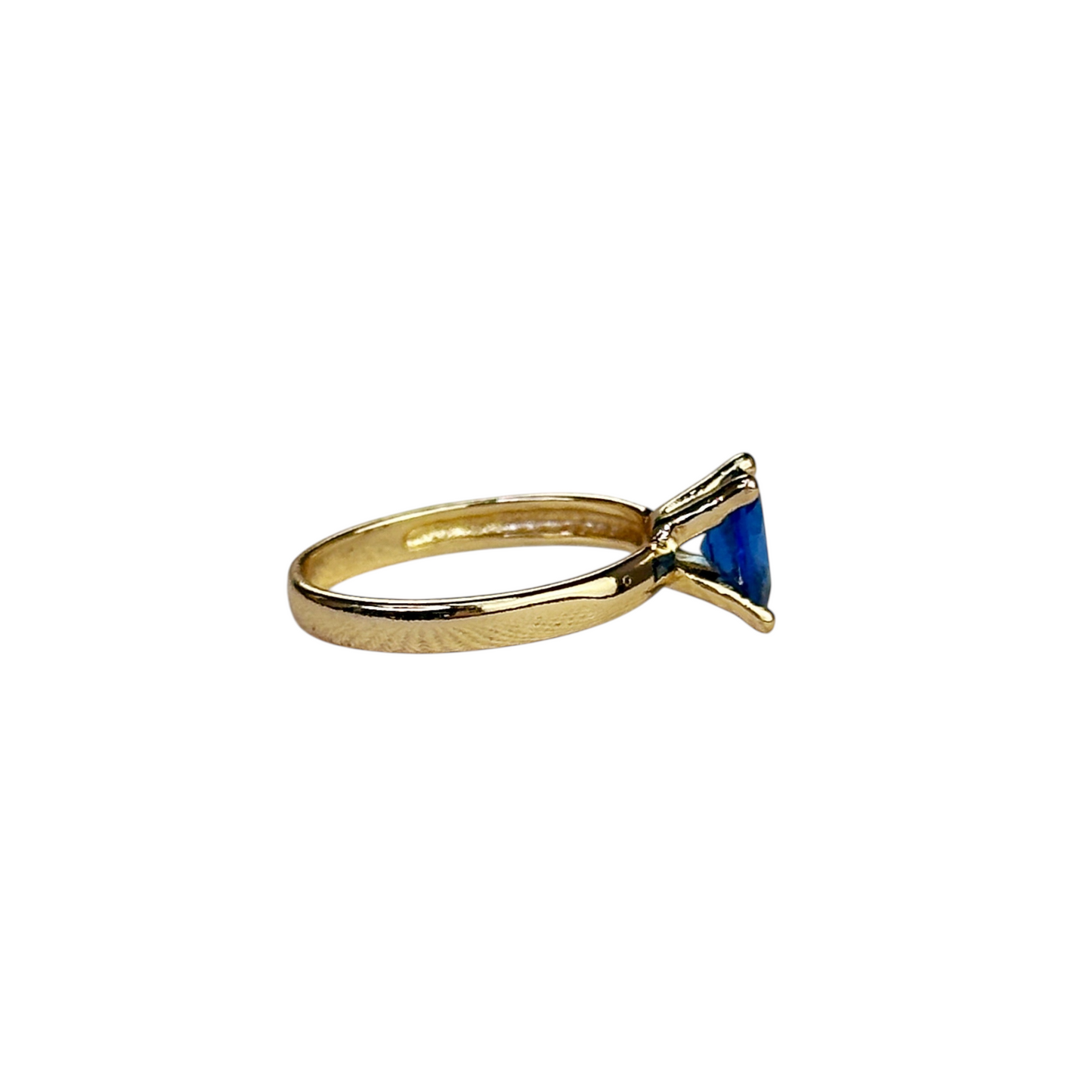 Royal Blue CZ Solitaire 18k Gold Filled Ring