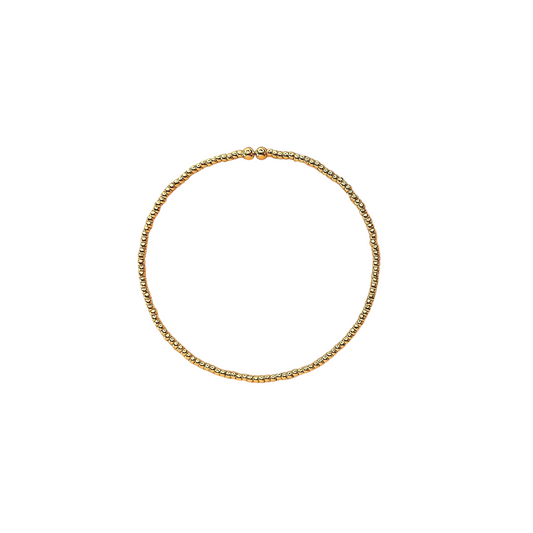 2mm Beaded Cuff 18K Gold Filled Bracelet
