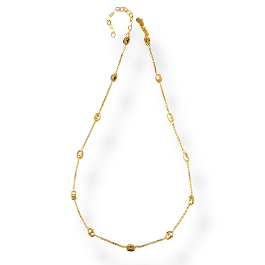 18k Gold Filled Fancy Box Chain Necklace