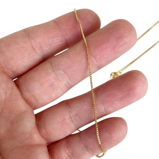 0.85mm Box Chain 18k Gold Filled Necklace