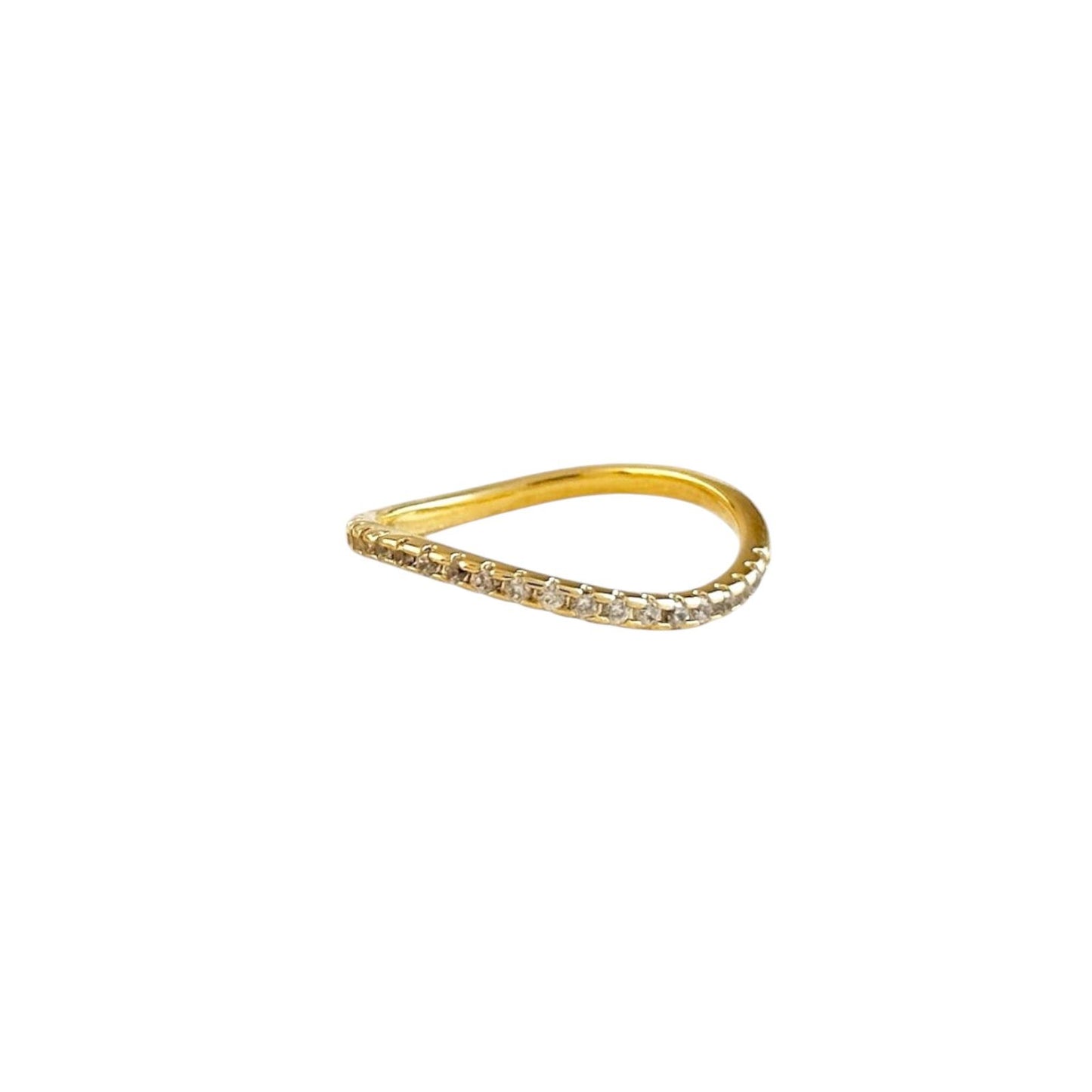 Stackable CZ Wave 18K Gold Filled Ring