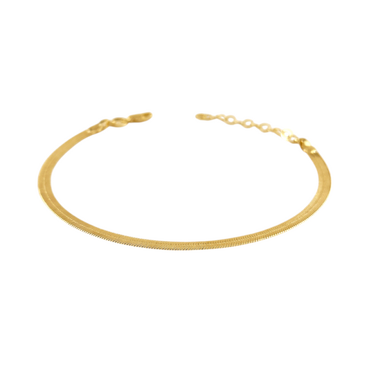 4mm Herringbone Chain 18k Gold Filled Anklet