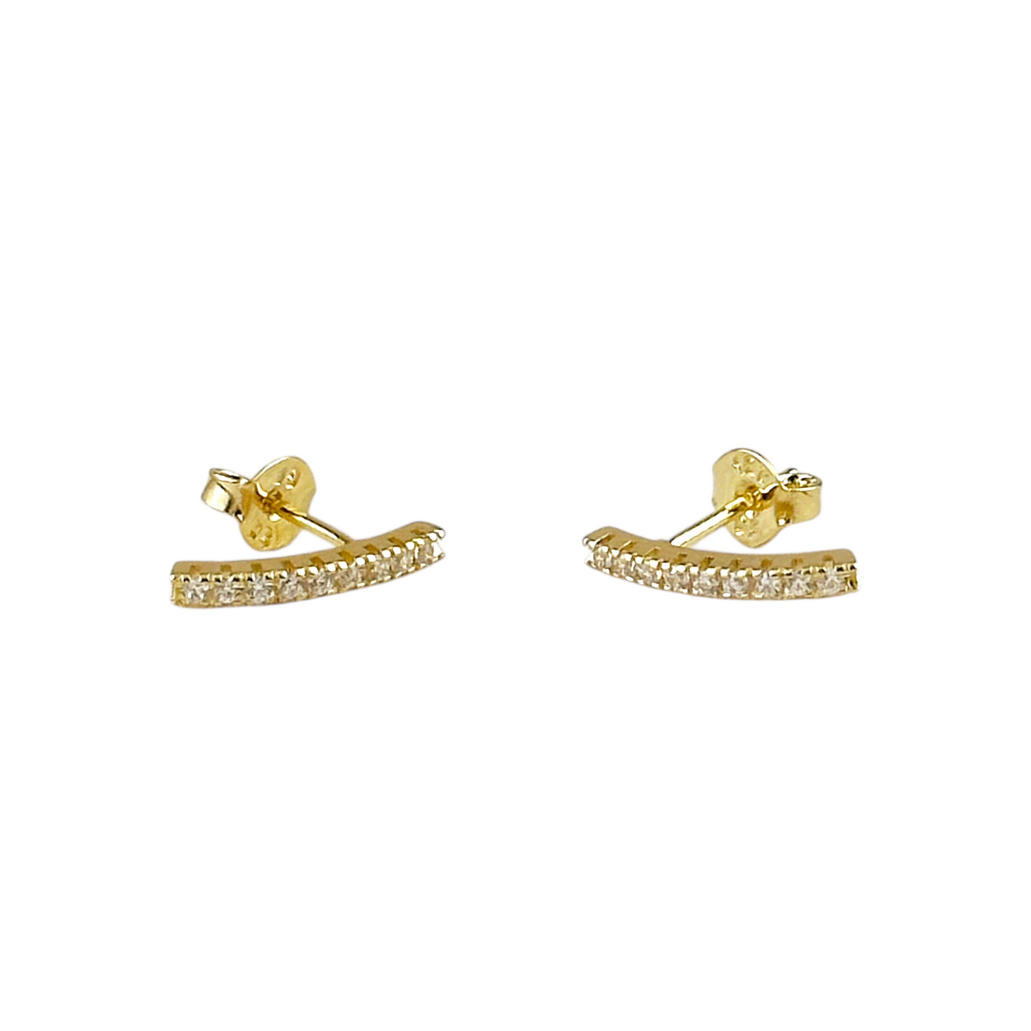 CZ Bar Stud 18k Gold Filled Earrings