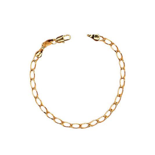 Twist Figaro Chain 18k Gold Bracelet
