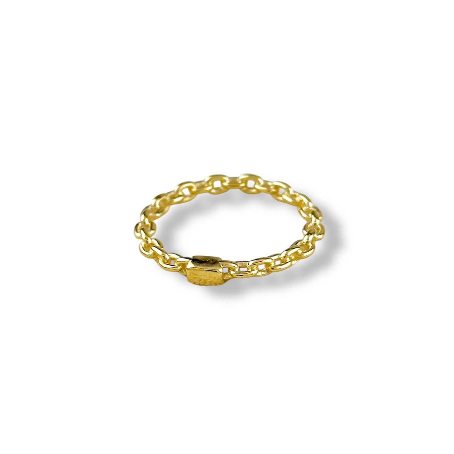 Cable Link Chain 18k Gold Filled Ring