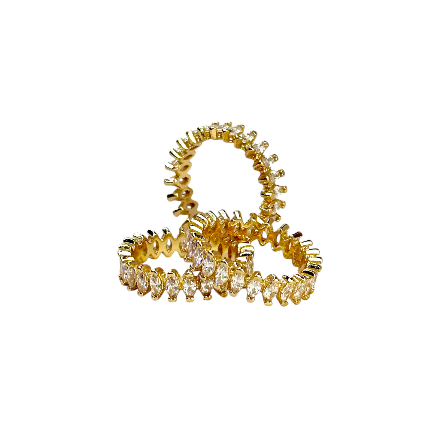 CZ Marquise Eternity Band 18k Gold Filled Ring