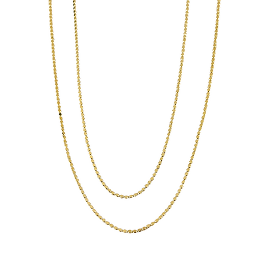 1.5mm Flat Disc Chain 18k Gold Filled Necklace