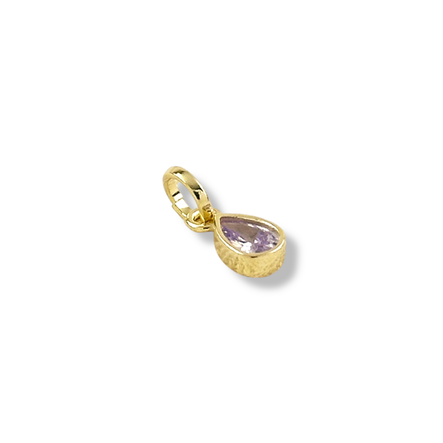 18k Gold Filled Birthstone Bezel Drop Charm