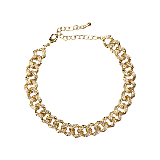 Iced Cuban Link Chain 18k Gold Filled Bracelet