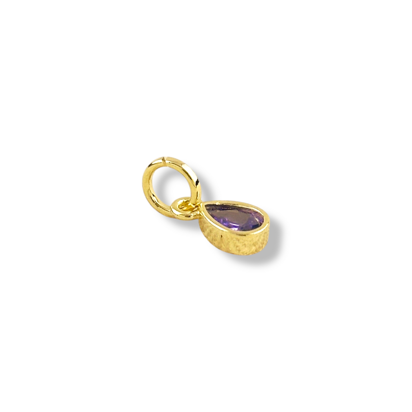 18k Gold Filled Birthstone Bezel Drop Charm
