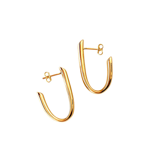 30mm J Open Hoop 18k Gold Filled Earrings