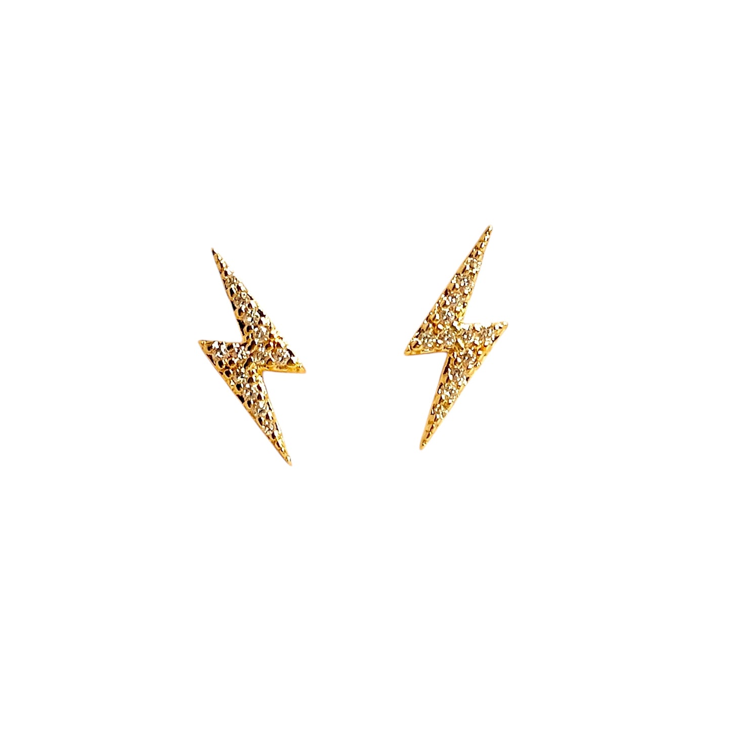 14mm Lightning Bolt Stud 18K Gold Filled Earrings
