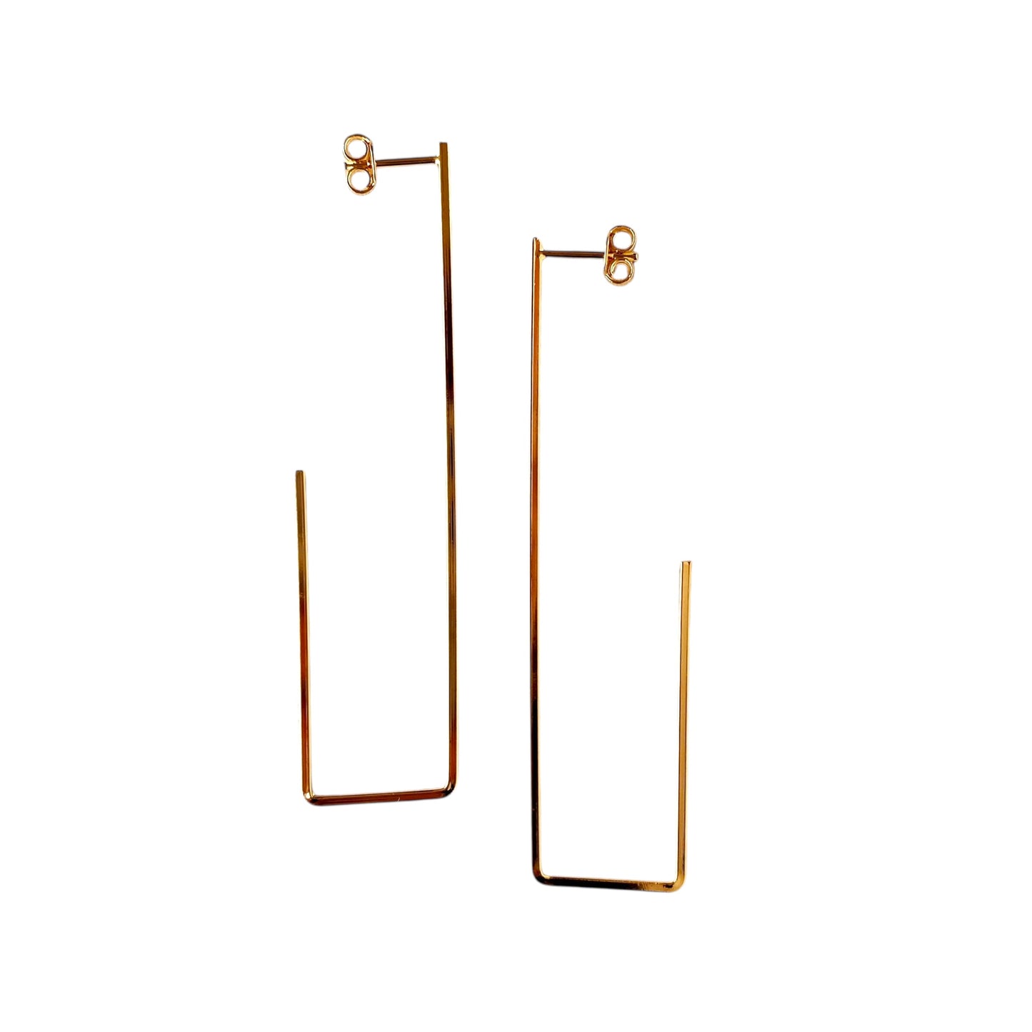 63mm Rectangular Open Hoop 18k Gold Filled Earrings