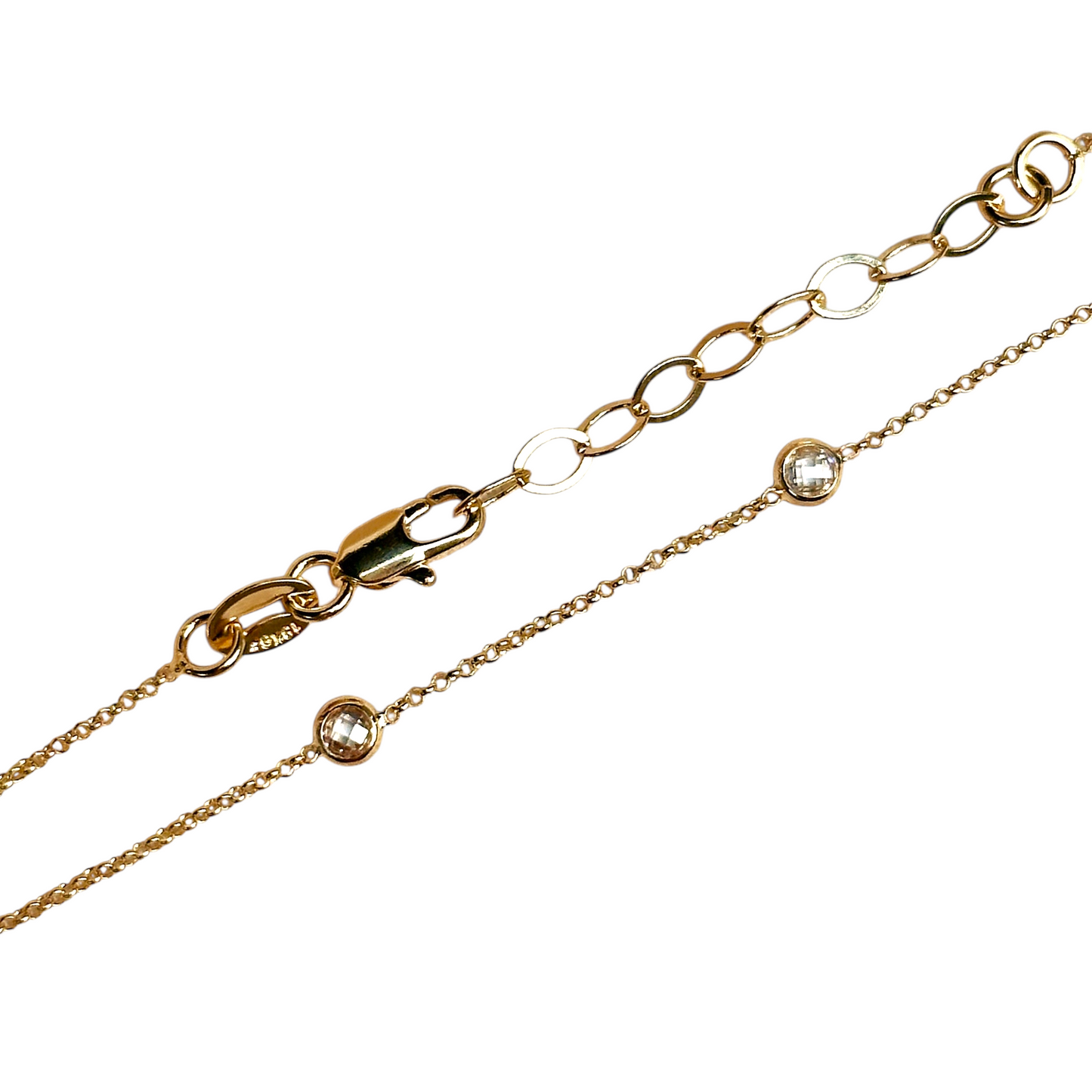 Round CZ Bezel 18k Gold Filled Bracelet