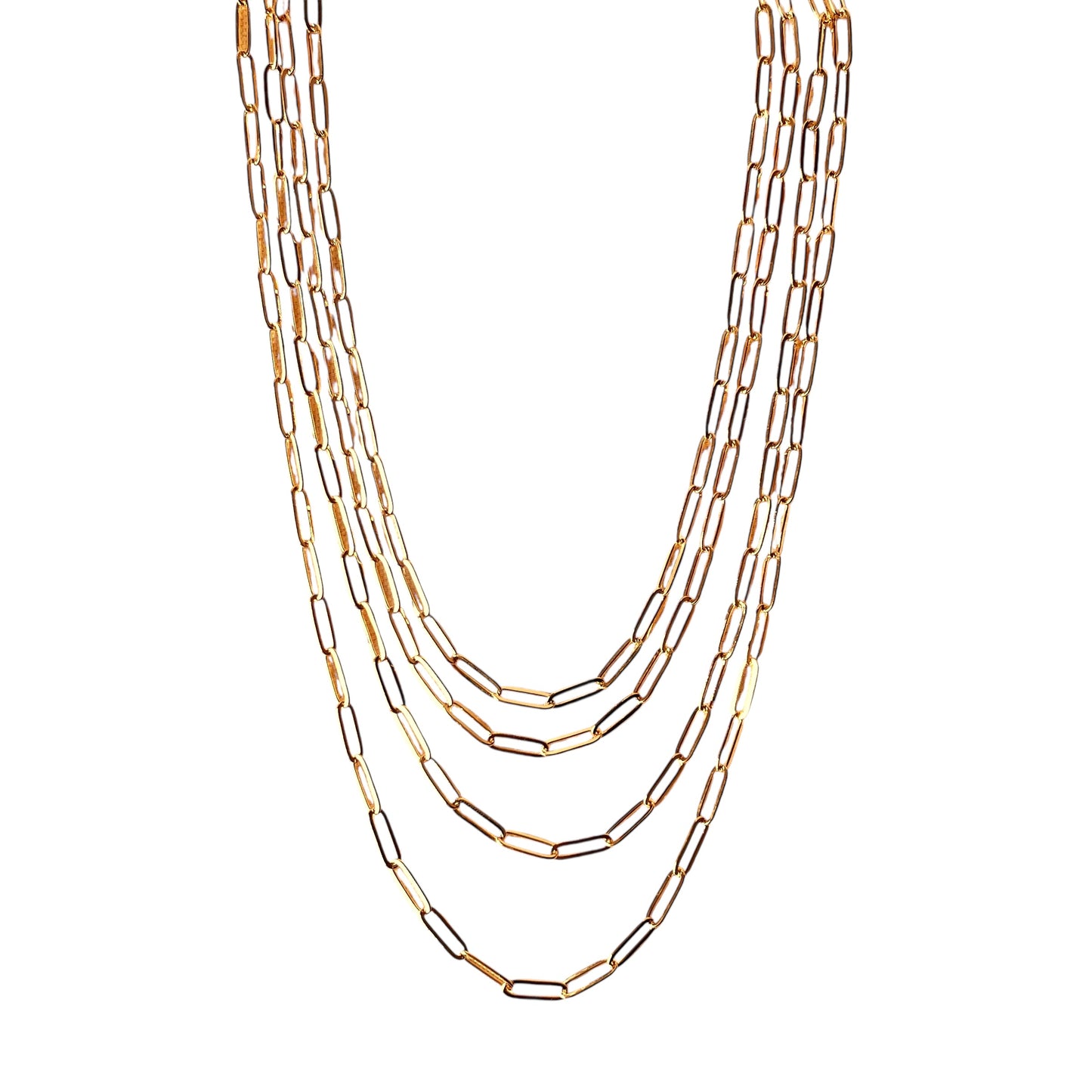 4.5mm Classic Paperclip Link Chain 18k Gold Filled Necklace