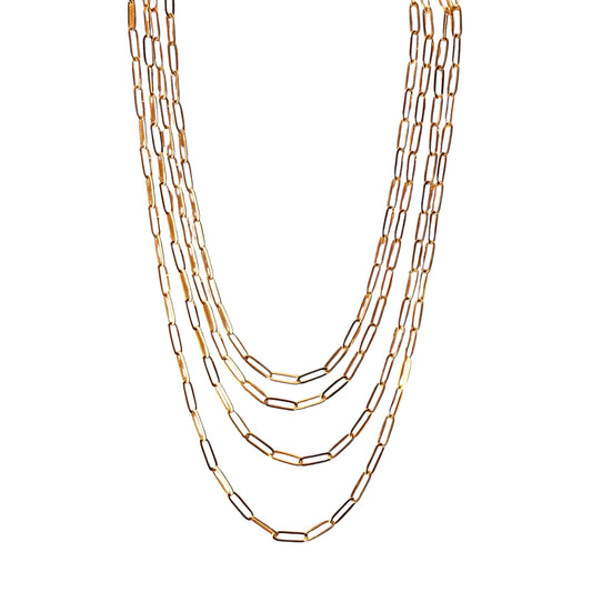 4.5mm Classic Paperclip Link Chain 18k Gold Filled Necklace