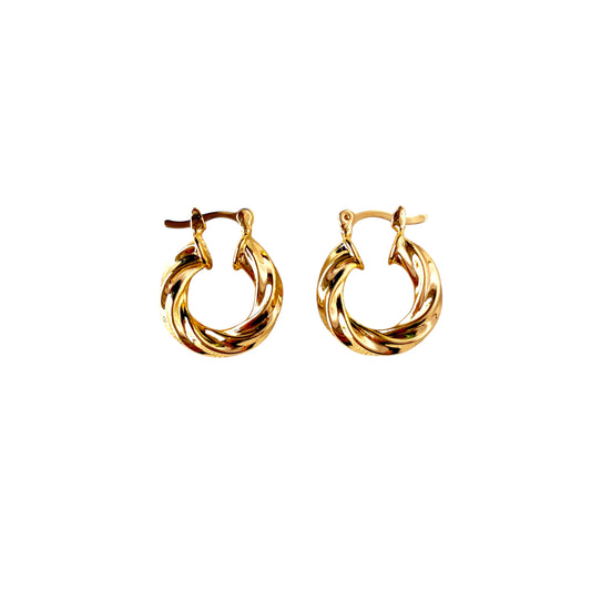 18mm Twist Hoop 18k Gold Filled Earrings