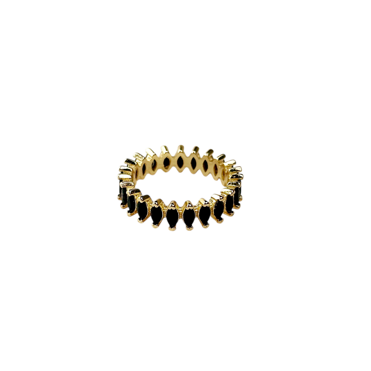 CZ Marquise Eternity Band 18k Gold Filled Ring
