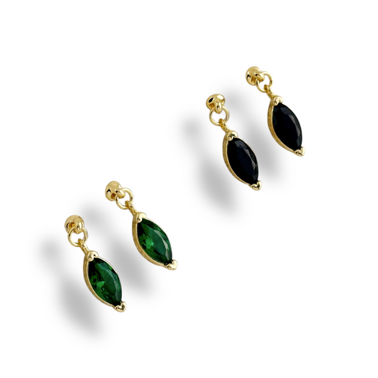 15mm Marquise CZ Drop 18k Gold Filled Earrings