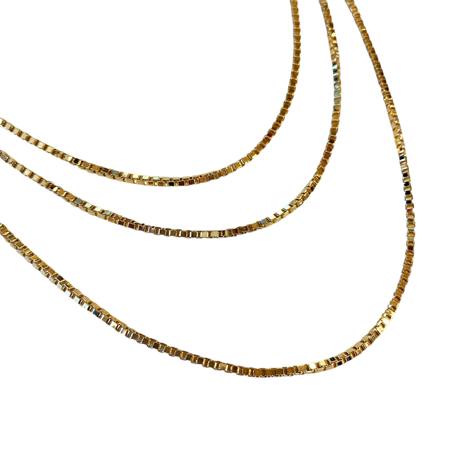 2mm Box Chain 18k Gold Filled Necklace
