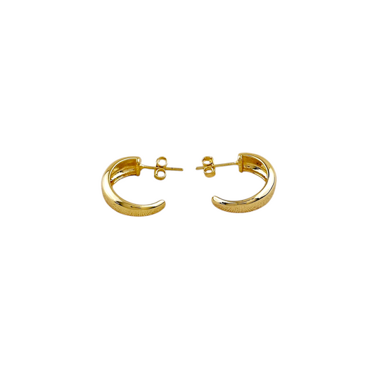18k Gold Filled Polished Curve C-Hoop Earrings