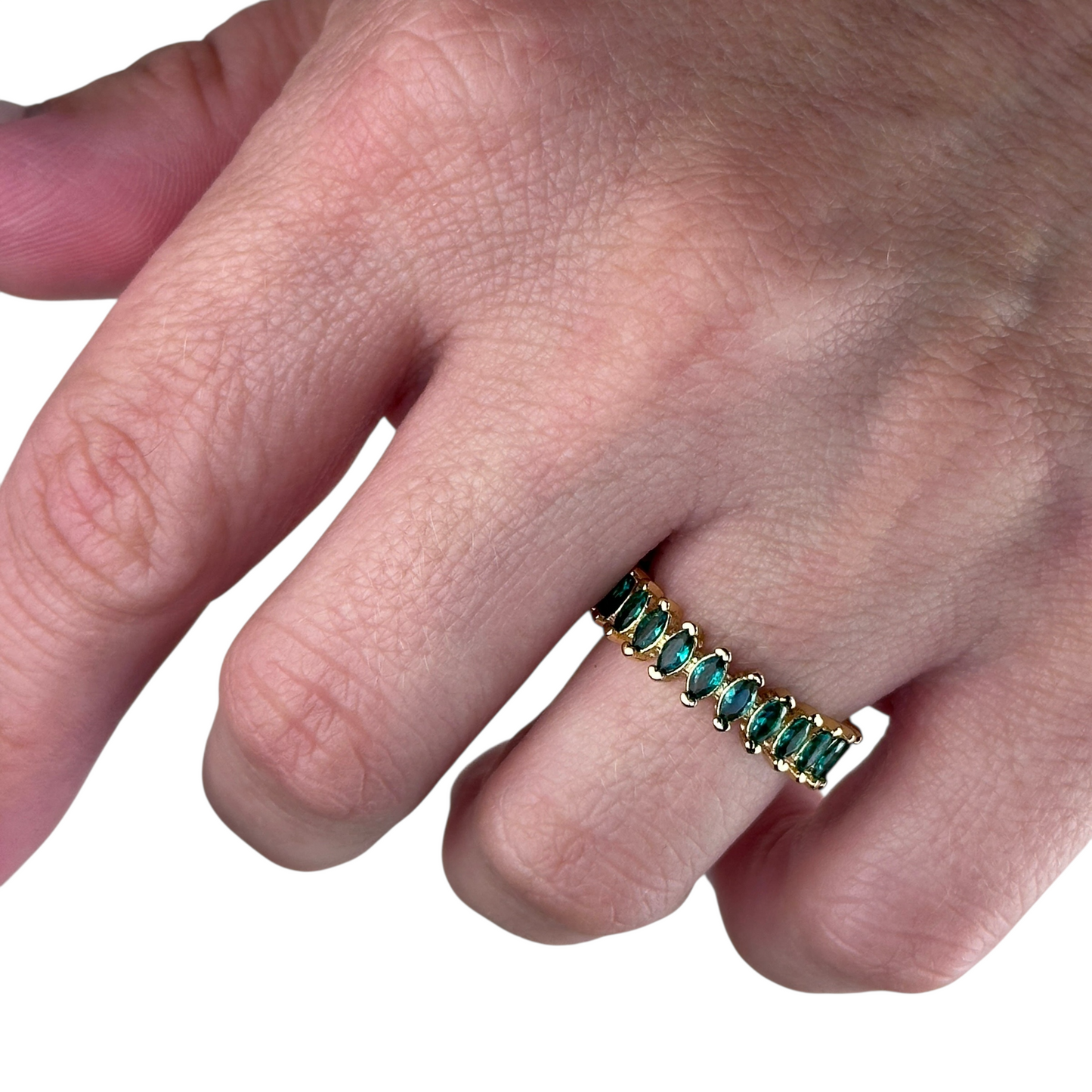 CZ Marquise Eternity Band 18k Gold Filled Ring