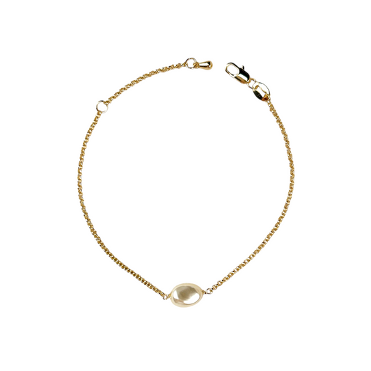 Solitaire Baroque Pearl 18k Gold Filled Bracelet