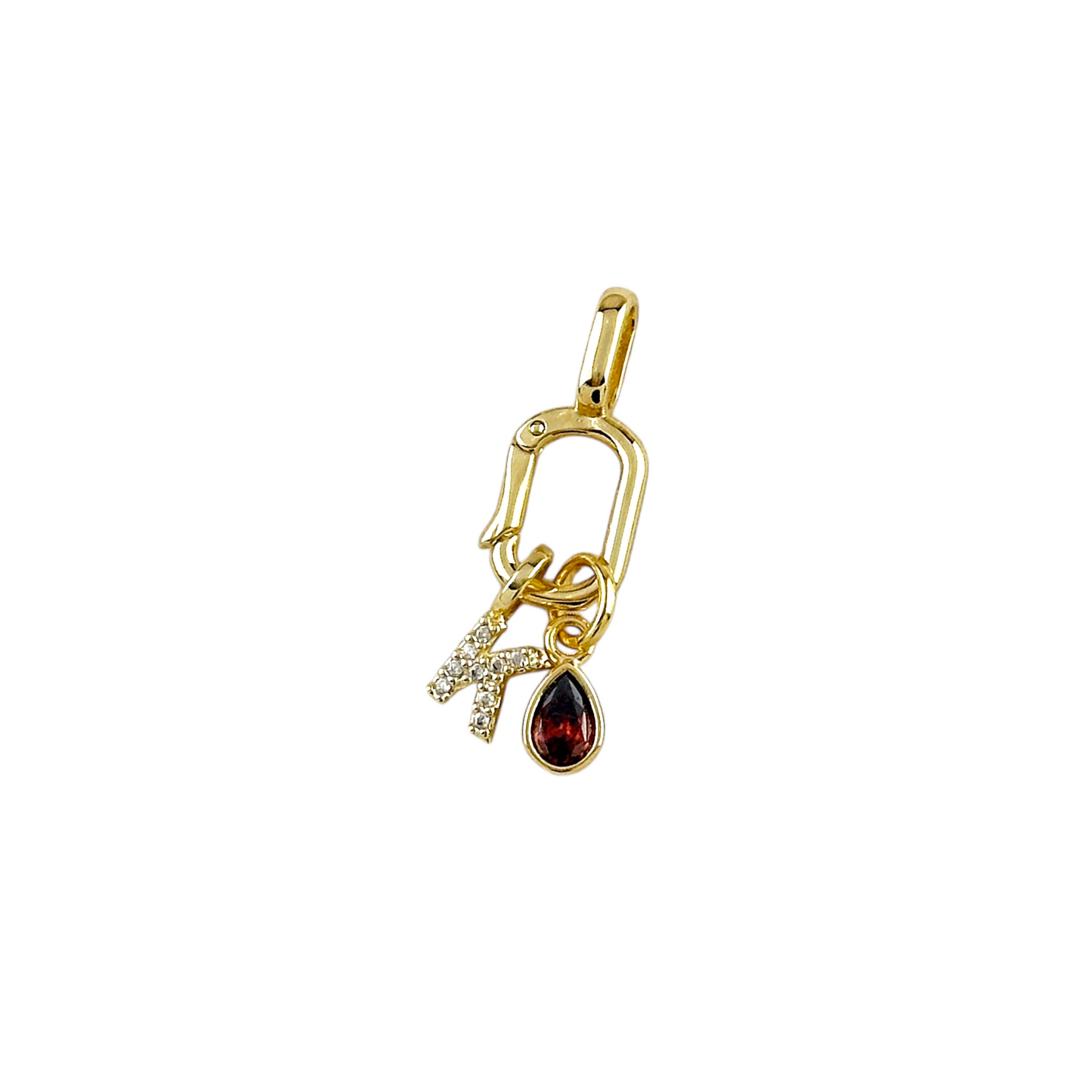 12mm Pavé Initial Letter 18k Gold Filled Charm