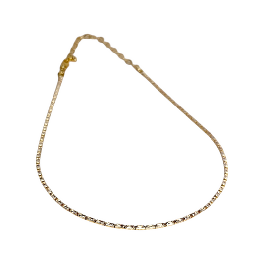 1.5mm Baguette CZ 18k Gold Filled Riviera Necklace