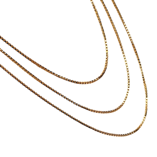 1mm Box Chain 18K Gold Filled Necklace