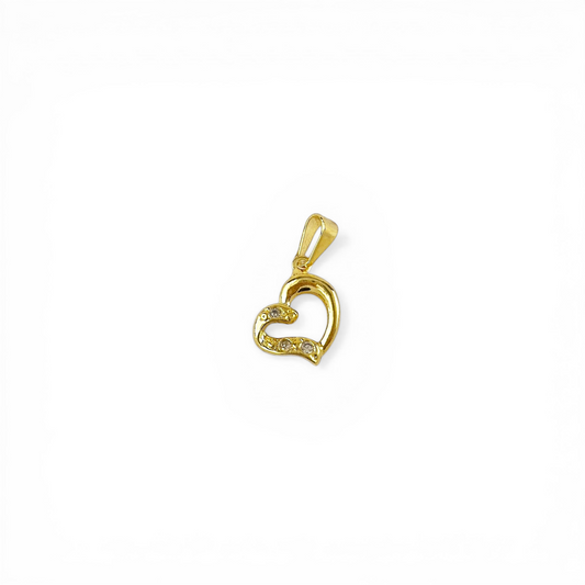 20mm Open Heart with Colored CZ 18K Gold Filled Pendant