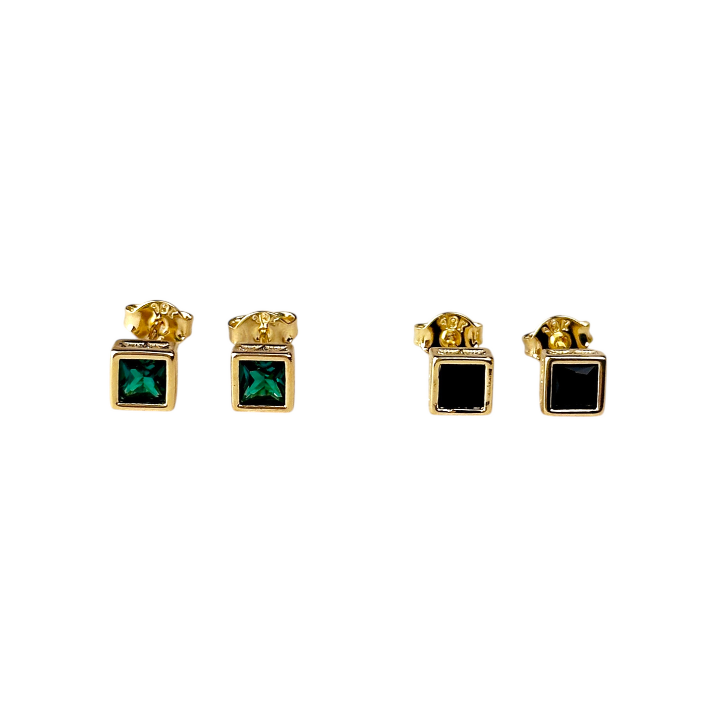 5mm Square CZ Stud 18k Gold Filled Earrings