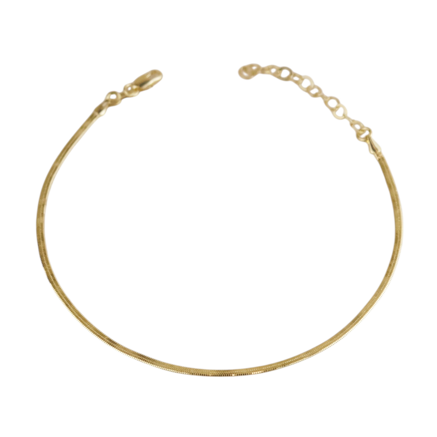 2mm Herringbone Chain 18k Gold Filled Anklet