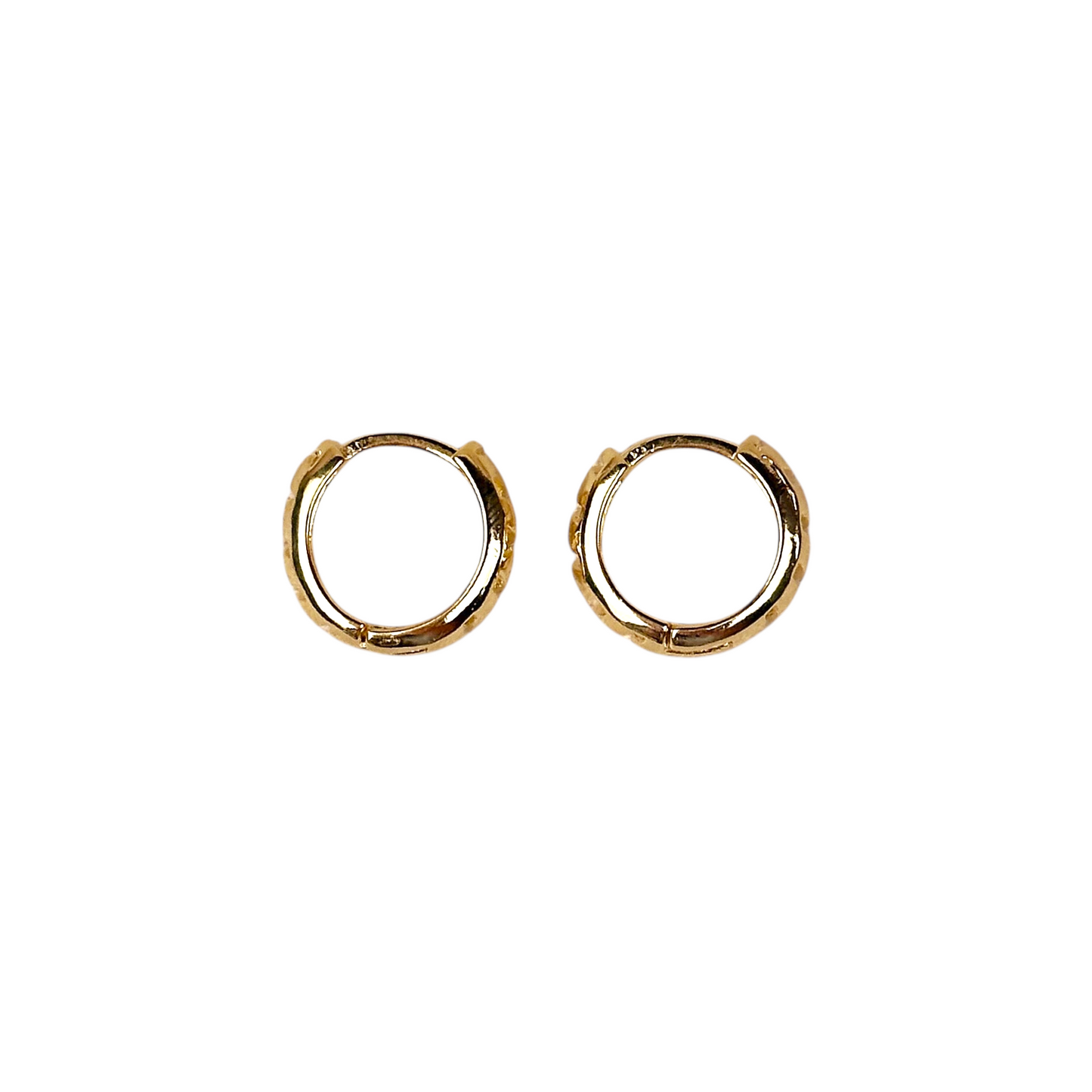 14mm Ribbon Huggie Hoop 18k Gold Filled Earrings