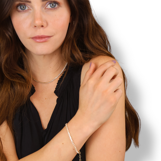 4mm Marquise CZ 18k Gold Filled Riviera Necklace