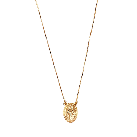 Double Sided Lady of Grace Medal 18K Gold Filled Necklace