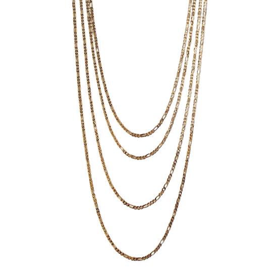 2.5mm Figaro Chain 18k Gold Filled Necklace