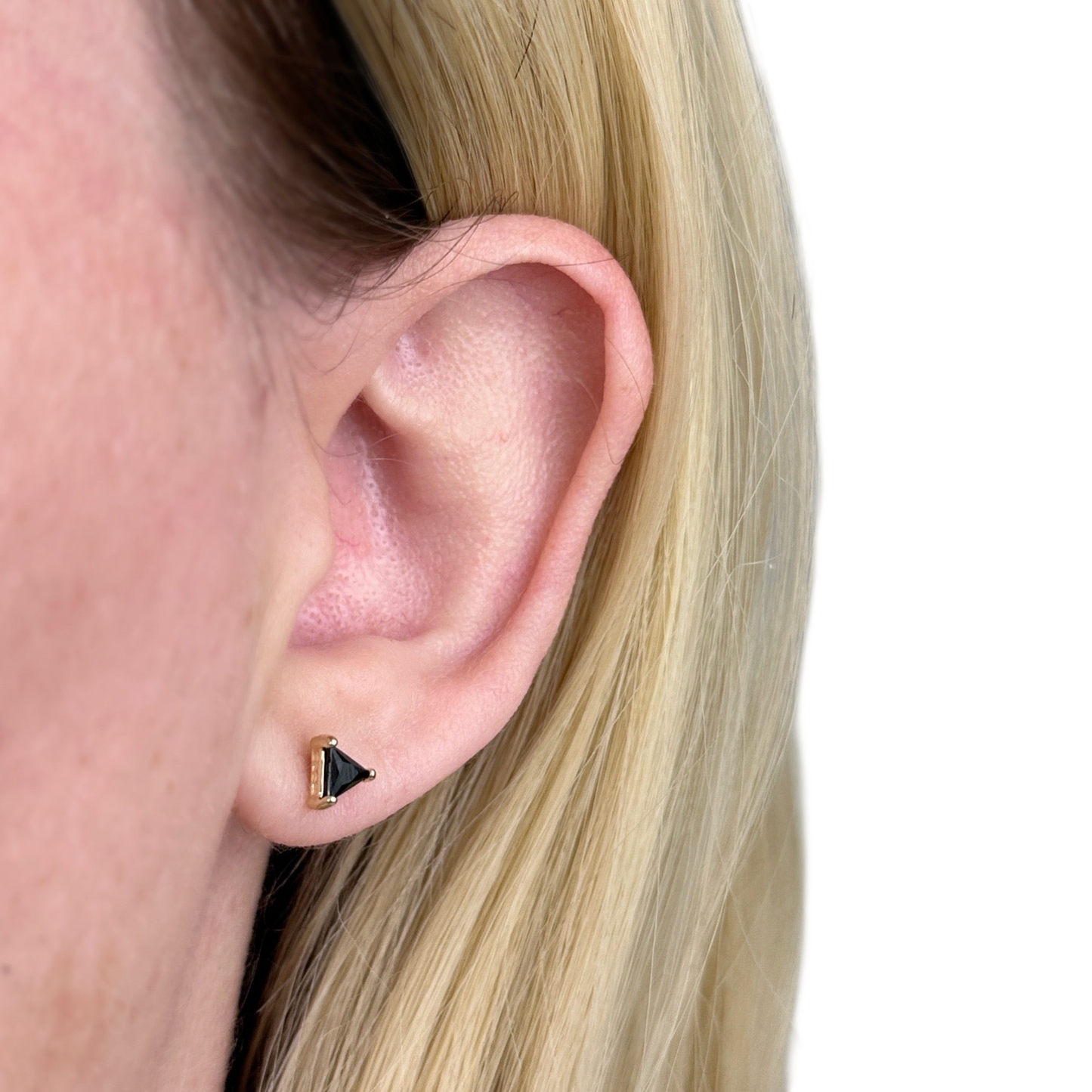 5mm CZ Triangle Stud 18K Gold Filled Earrings