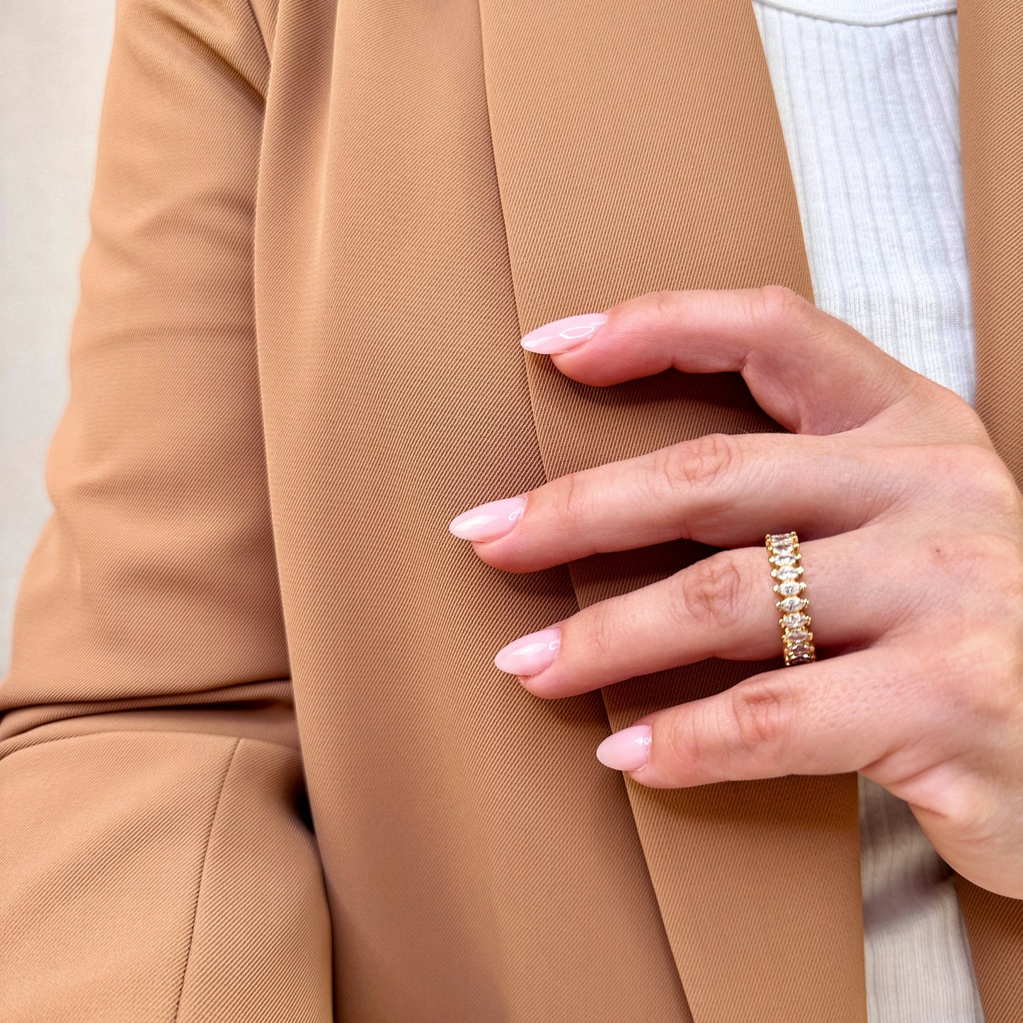 CZ Marquise Eternity Band 18k Gold Filled Ring