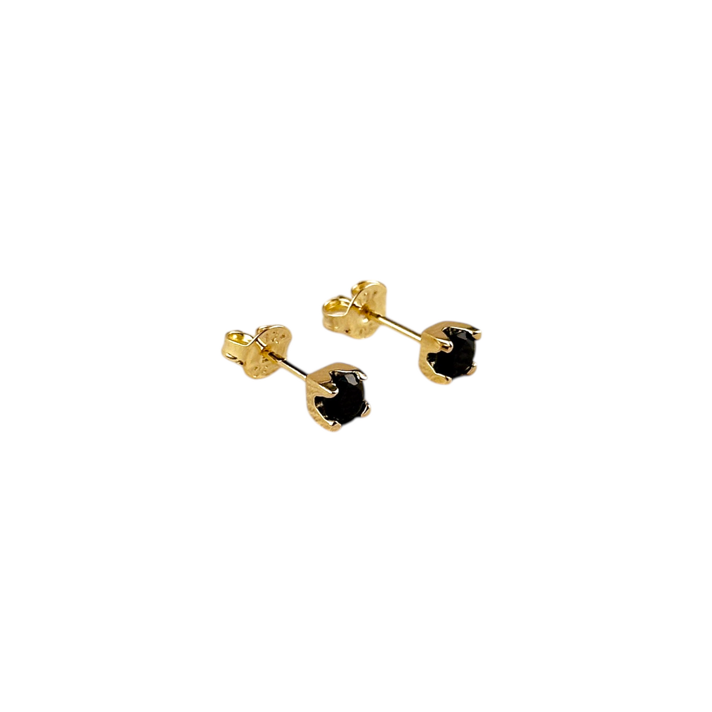 4mm Colored CZ Stud 18k Gold Filled Earrings